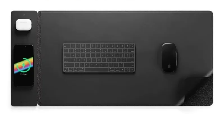 Tapis de Souris Premium avec Chargeur Sans Fil Magnétique 15W