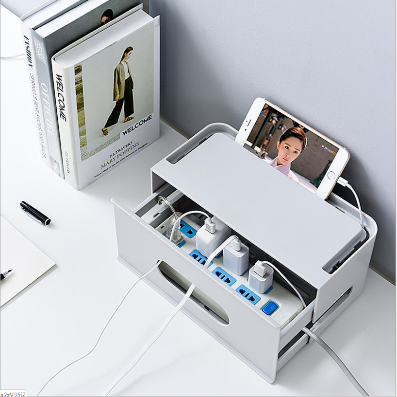Boite de Rangement pour Câbles & Multiprises - Bureau Organisé