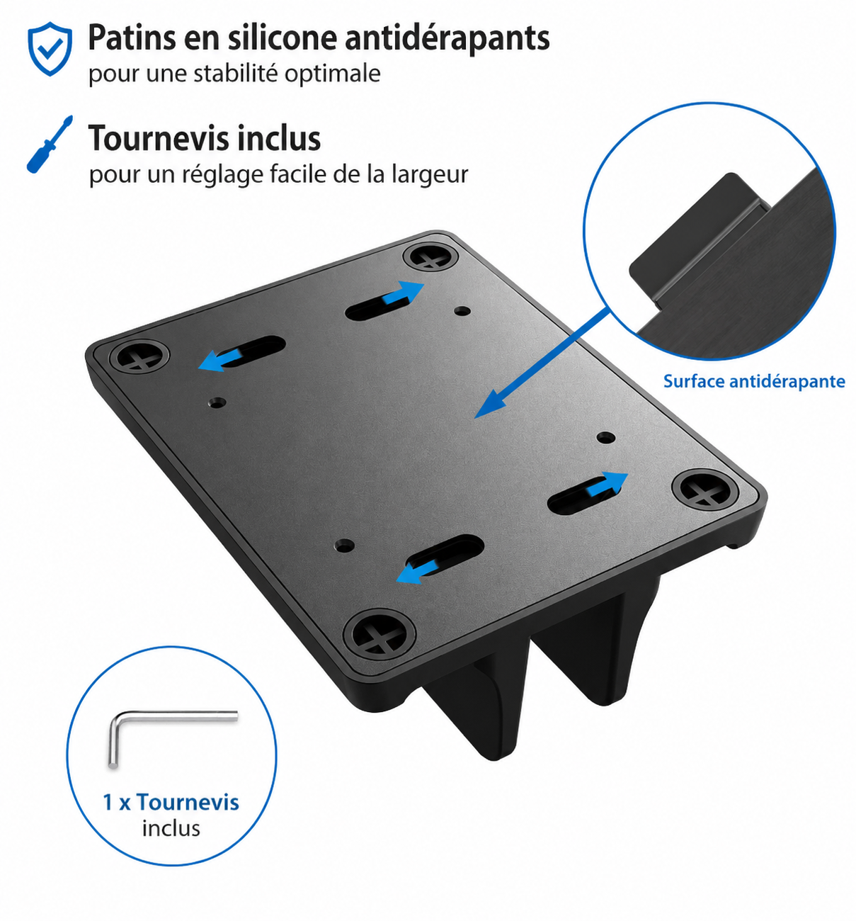 Support Vertical Réglable pour Ordinateur portable, Tablette & Smartphone