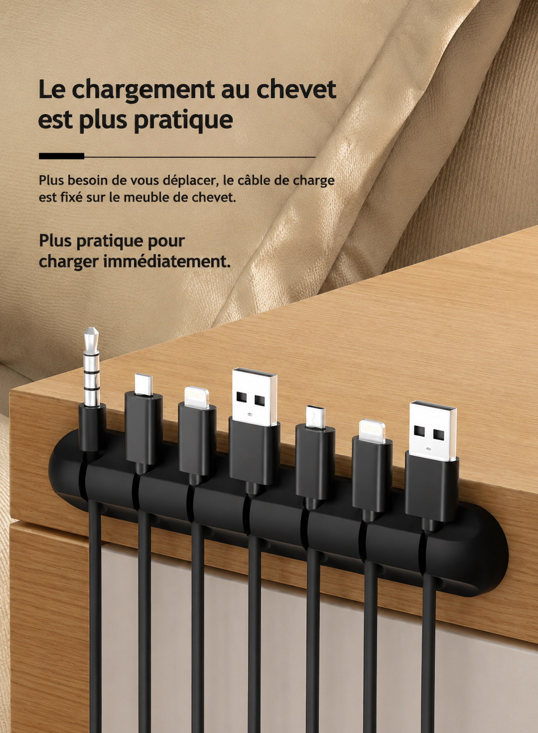 Organisateur de Câbles Adhésifs pour Bureau